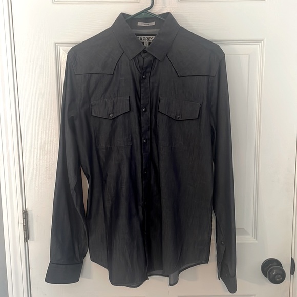 Dark grey Express fitted size M long sleeve - Picture 1 of 2